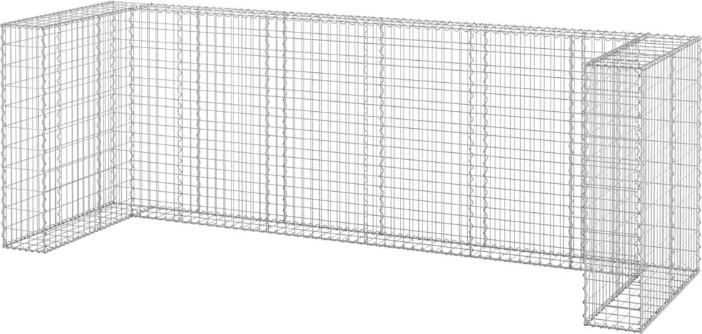 vidaXL horganyzott acél gabionfal szemeteskukákhoz 325 x 100 x 110 cm