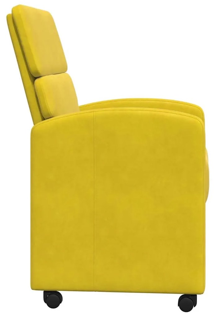 Kerekes Étkező Székek 2 pcs Sárga 58 x 65 x 98 cm Bársony