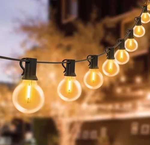 LED-es kerti girland Lámpák Izzók Gömbök 25 izzó 7.5M G40 230V