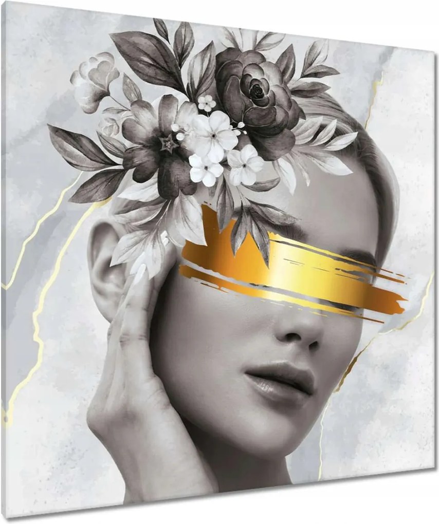 Vászonkép 90x90 Női portré arany karszalag