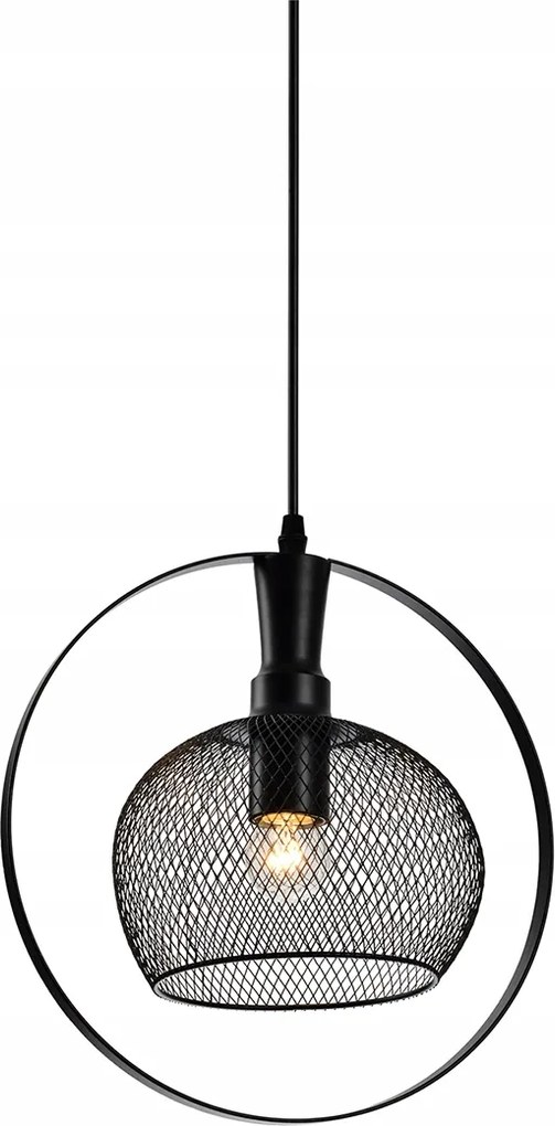 Függő mennyezeti lámpa E27 Xalis fekete drótgömb Gtv Dekor
