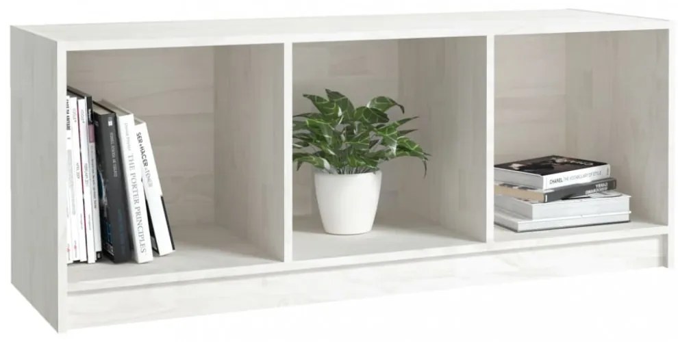 fehér tömör fenyőfa TV-szekrény 104 x 33 x 41 cm
