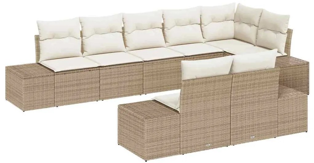 Kerti Kanapé Szett 8 pcs bézs és krémszínű 319 x 154 x 85 cm