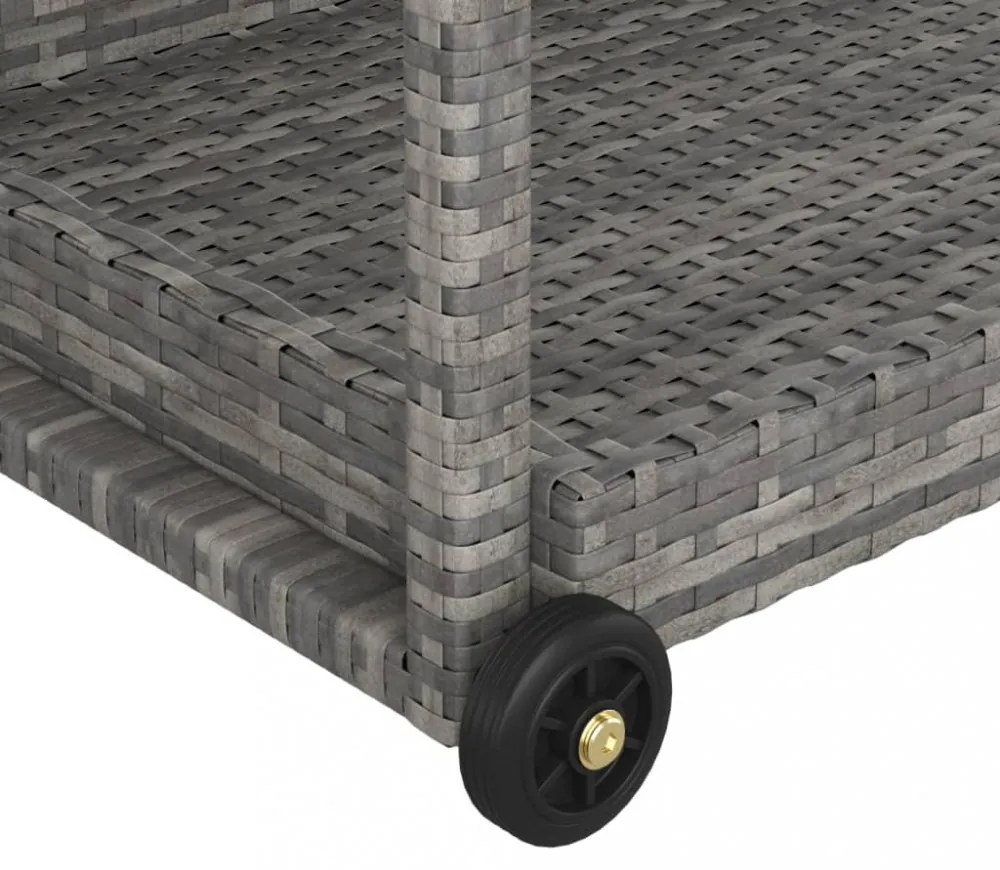 szürke polyrattan bárkocsi 100 x 45 x 83 cm