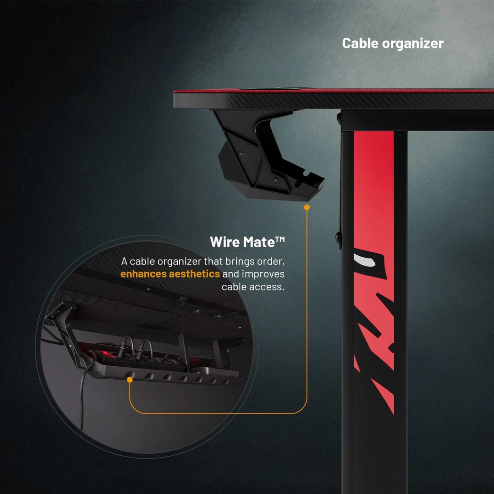 Gamer asztal 140 cm fekete: Diablo X-Mate 1400