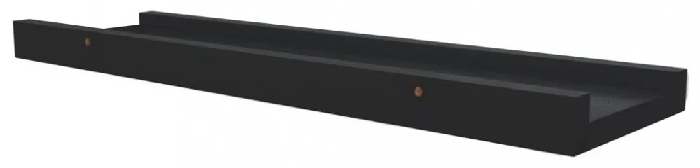 2 db fekete MDF szegélypolc képkeretekhez 40 x 9 x 3 cm