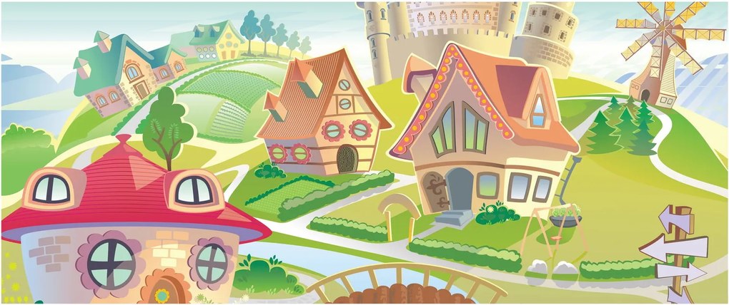 Kép - színes város (120x50 cm)