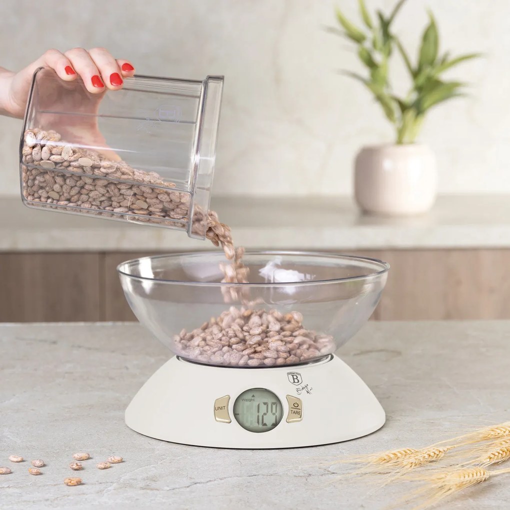 Digitális konyhai mérleg tállal 5 kg matt krém Sahara Collection