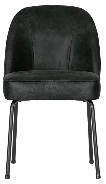 Fekete bőr étkezőszék szett 2 db-os Vogue – WOOOD