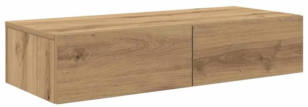 Falipolc fiókokkal artisian tölgy 80x33x17 cm műszaki fa