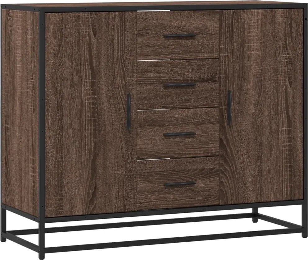 vidaXL barna tölgy színű szerelt fa tálalószekrény 92 x 35 x 76 cm