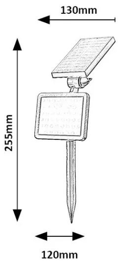 Rabalux 77011 - LED napelemes reflektor érzékelővel KELNA LED/9,6W/3,7V IP44