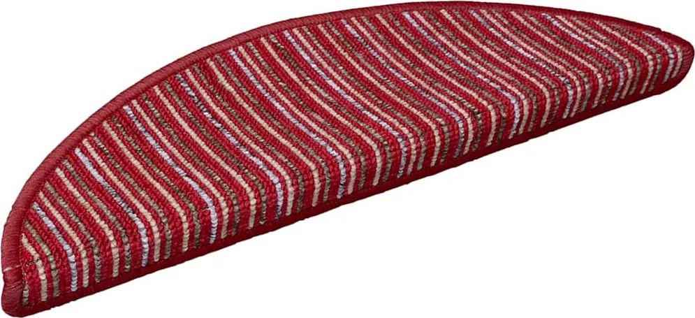 vidaXL Öntapadós lépcsőszőnyegek 15 pcs Piros 56 x 17 x 3 cm