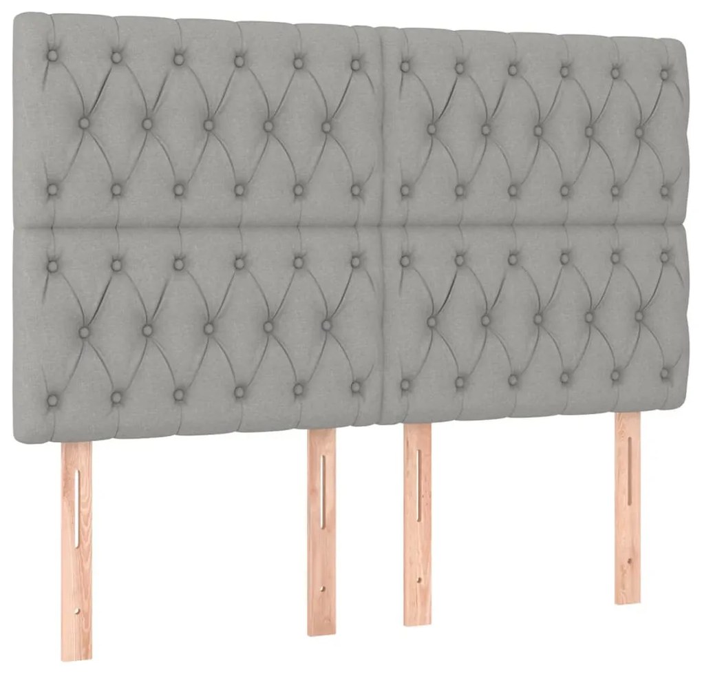 világosszürke szövet fejtámla 160x7x118/128 cm