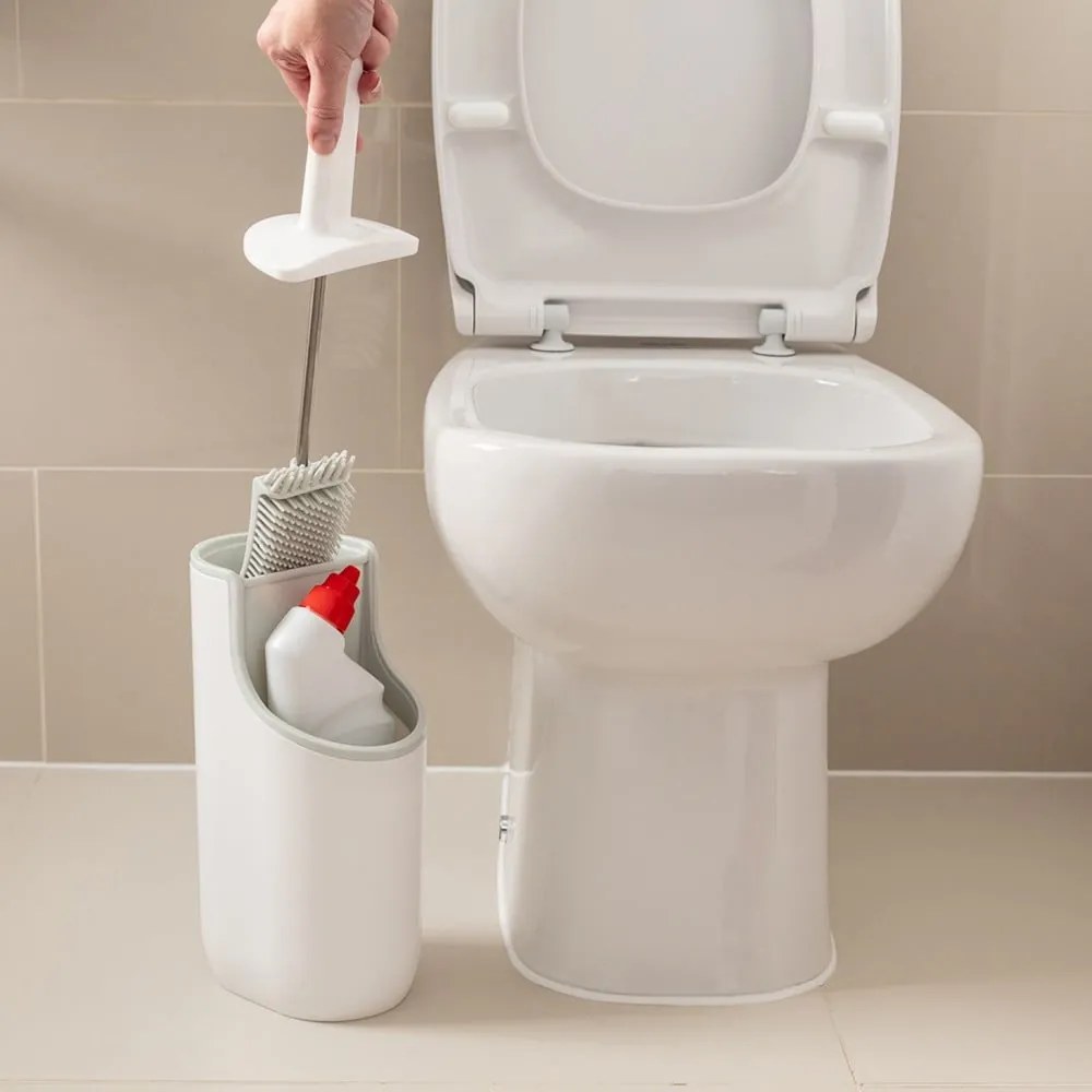Premium világosbézs wc-kefe tárolóhellyel - Addis