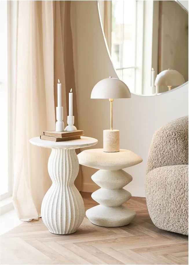 Bézs asztali lámpa fém búrával (magasság 45 cm) Sheffield – House Nordic