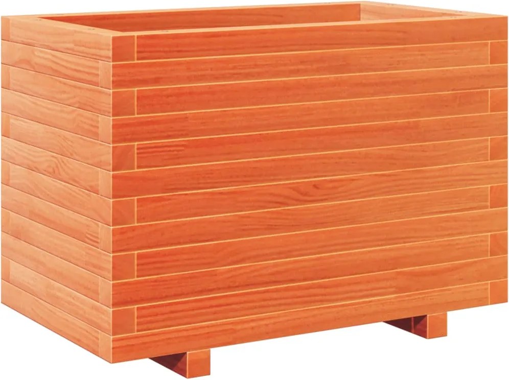 vidaXL viaszbarna tömör fenyőfa kerti virágtartó 70 x 40 x 49,5 cm