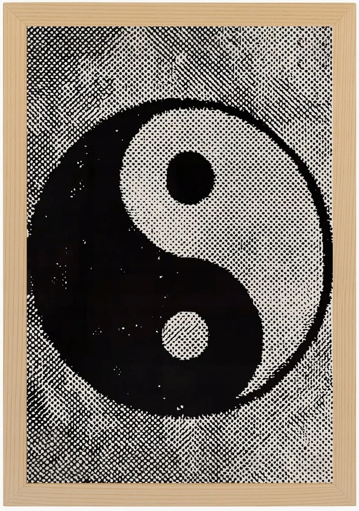 Poszter Keret Fa Harmónia Egyensúly Yin Yang Raszter Grafika 40x60