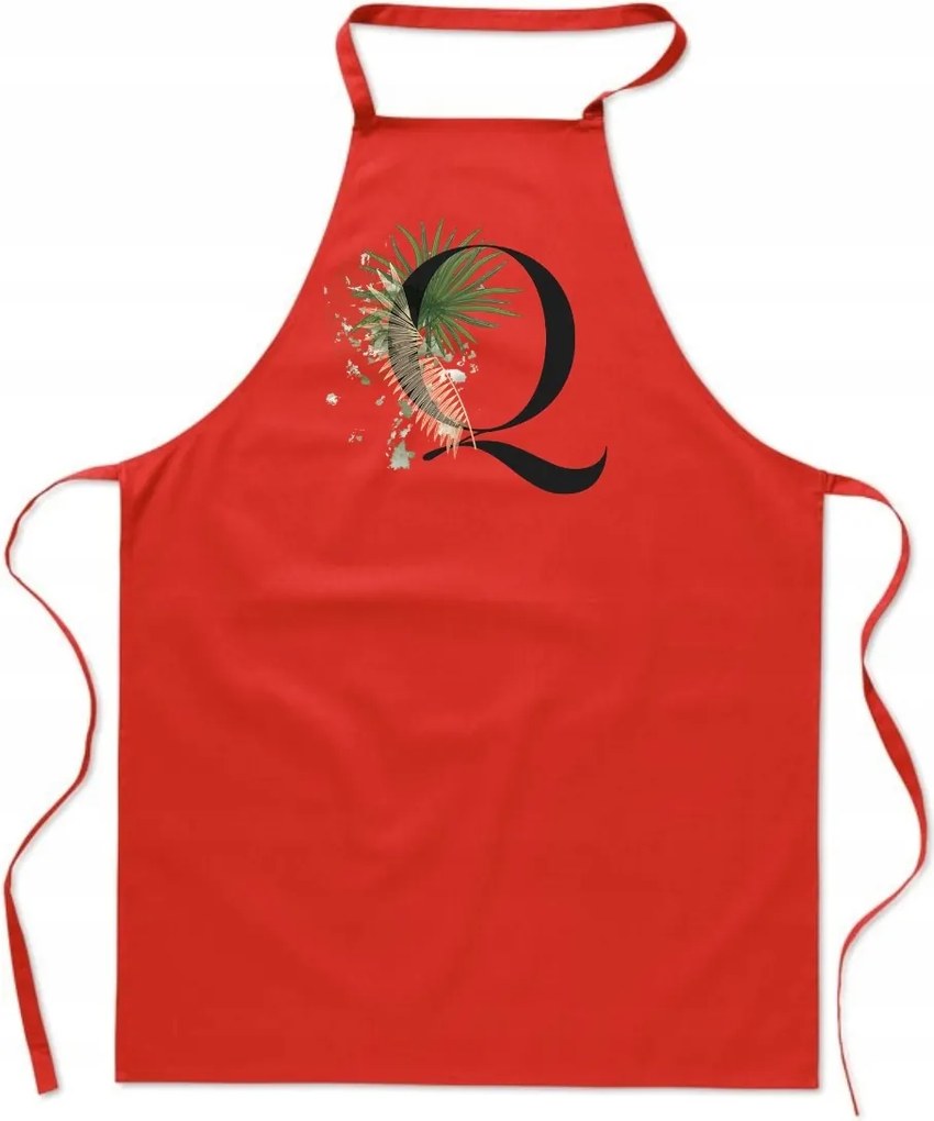 Konyhai Kötény piros Q Betűvel Queen név konyha királynő FA_369_cw