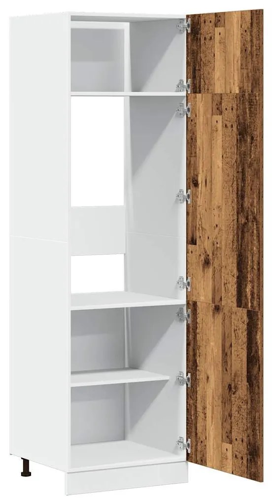 antik fa szerelt fa szekrény hűtőhöz 60 x 57 x 207 cm