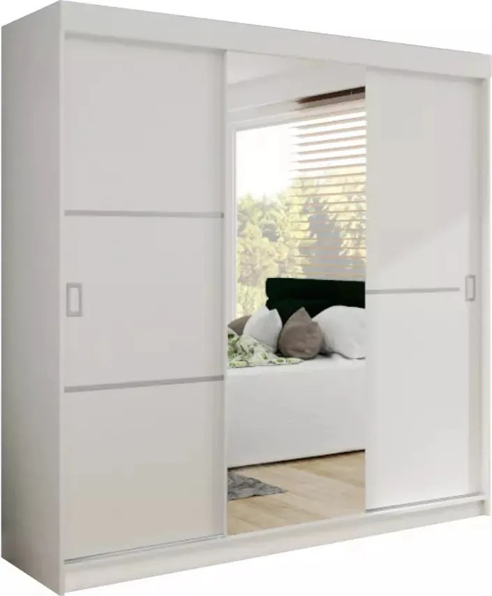 Bill 2 200 Tolóajtós Szekrény 200cm, Fehér