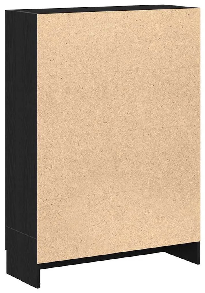 fekete tölgy színű szerelt fa könyvszekrény 82,5x30,5x115 cm