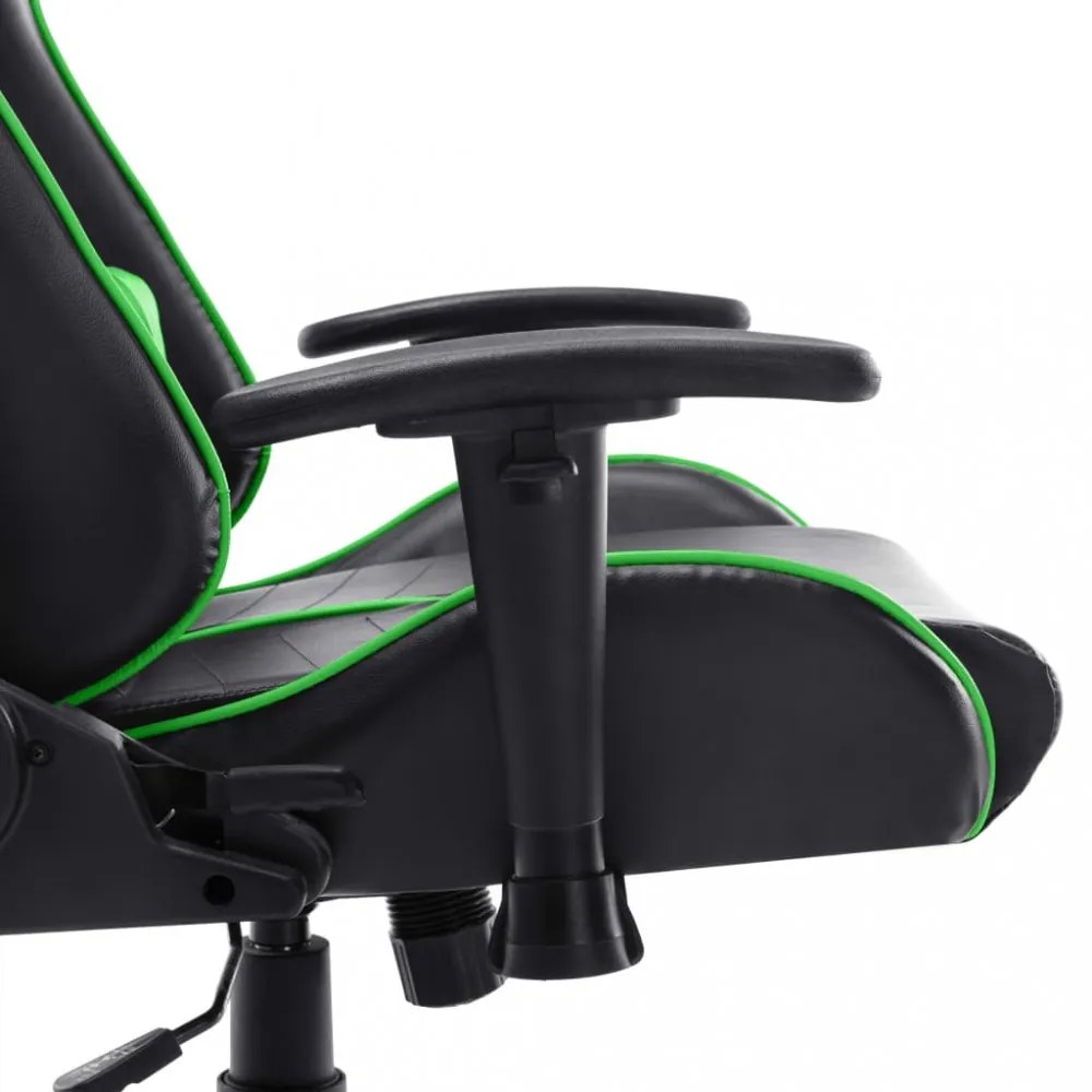 fekete és zöld műbőr gamer szék