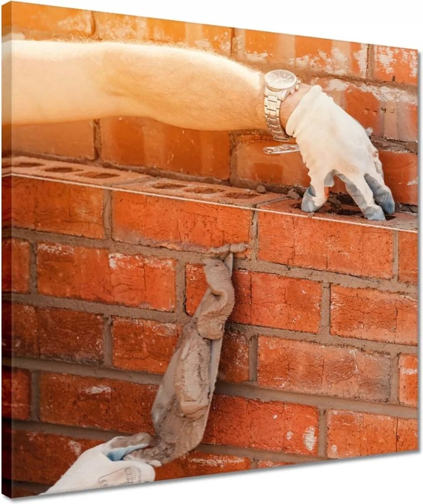 Vászonkép 40x40 Tégla lerakás habarcs