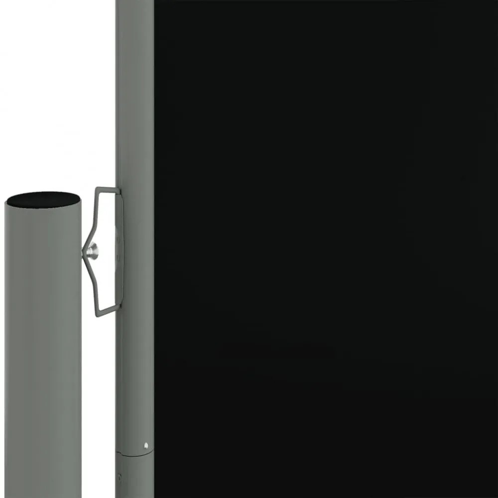 fekete behúzható oldalsó napellenző 180 x 1000 cm