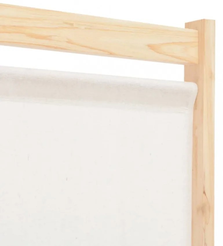 krémszínű 6-paneles szövetparaván 240 x 170 x 4 cm