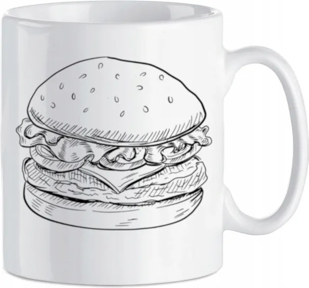 Bögre vagány nyomott mintás Burger 330 ml