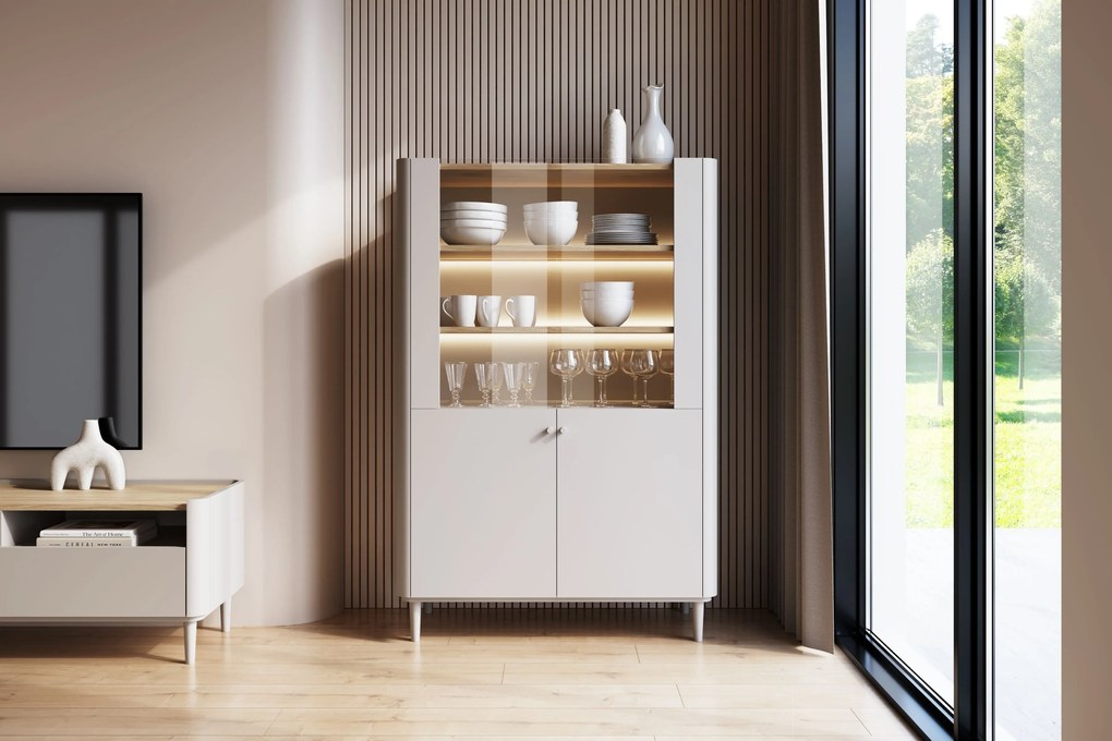 Elivo vitrin 100 cm - kasmír / olajozott tölgy