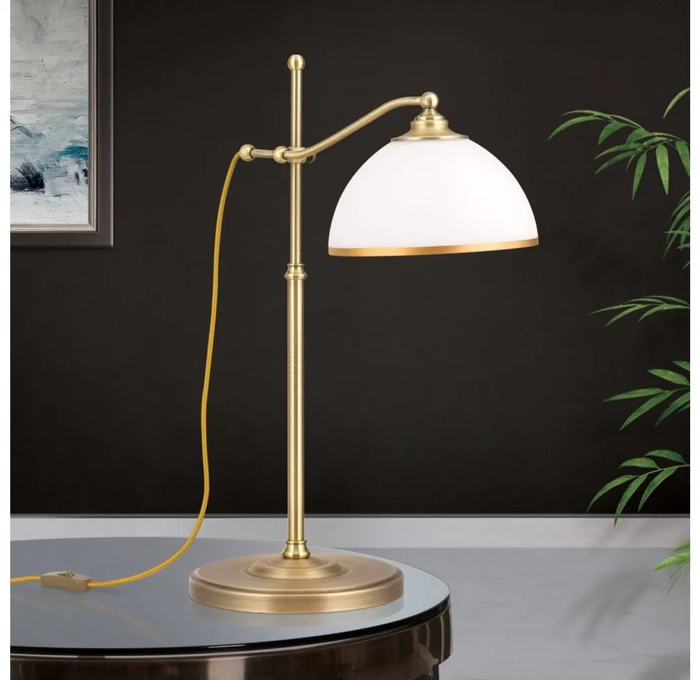 Orion LA 4-1213/1 - Asztali lámpa OLD LAMP 1xE27/40W/230V fehér/réz