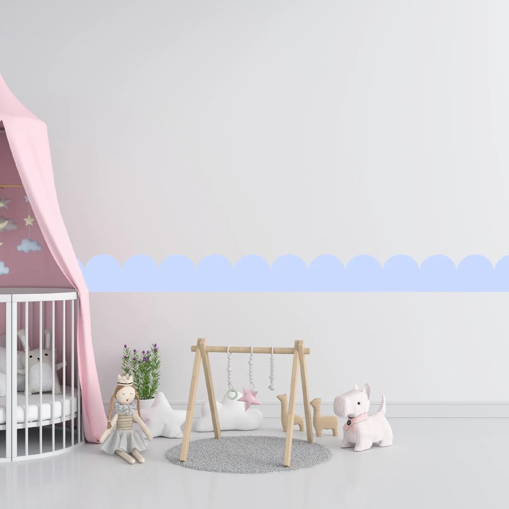 PIPPER. Textil öntapadó tapéta - Mini Ív - Halványkék színű Szín: Sápadt