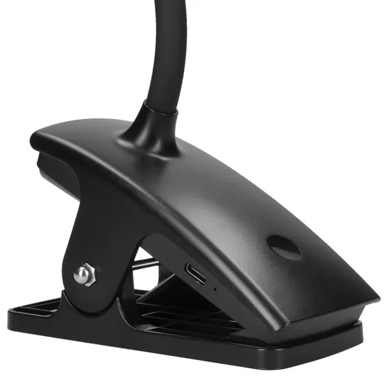 Solight WO3001-B-LED Dimmelhető flexibilis lámpa klipsszel LED/2W/5V 3000/4000/6500K fekete