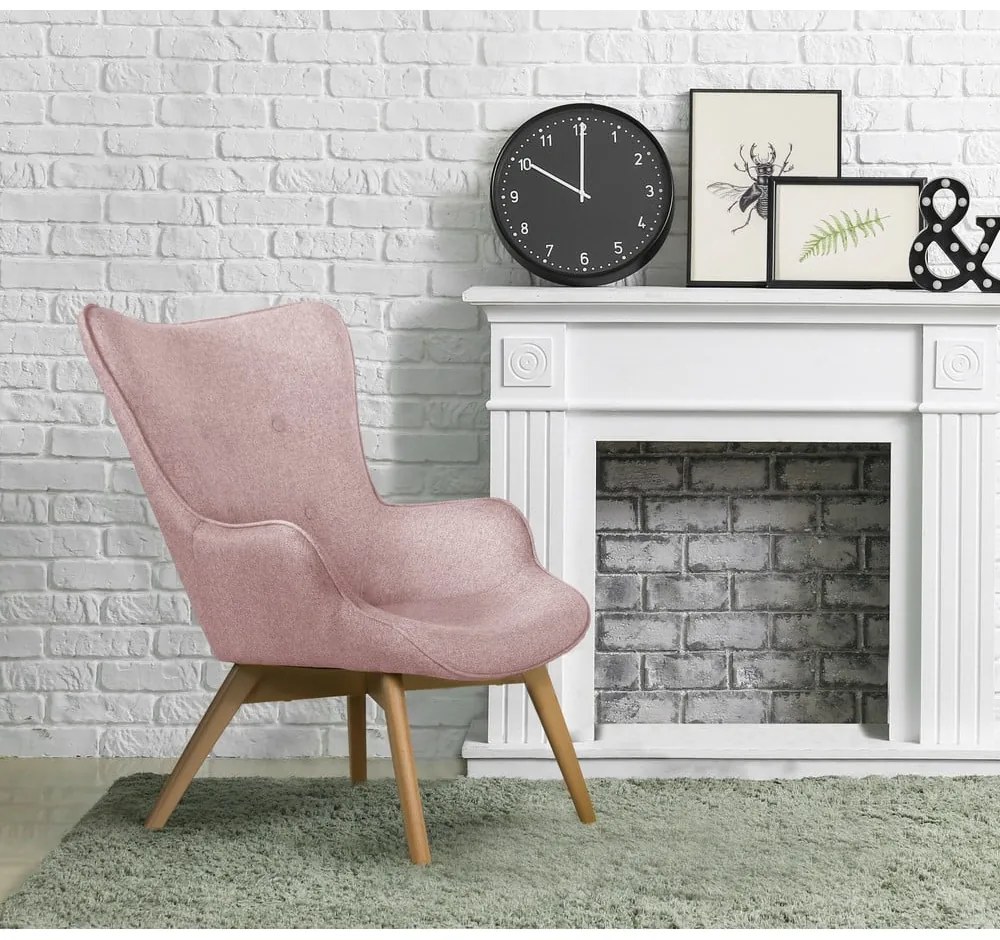 Világos rózsaszín fotel Niko – Ropez