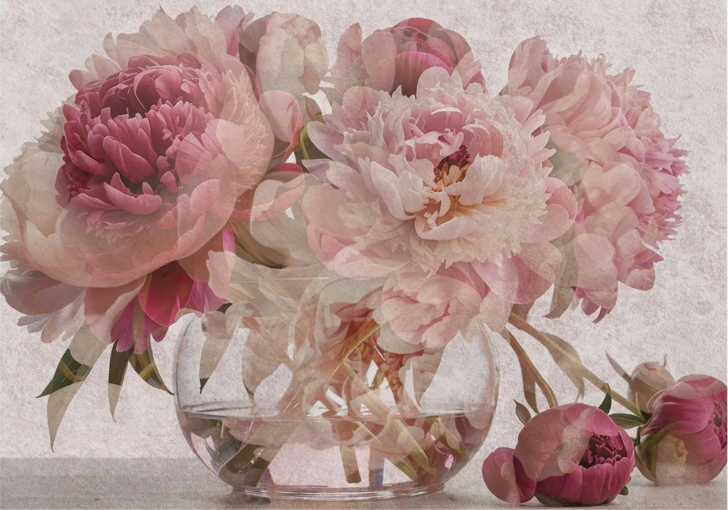 Flizelin tapéta Divatos 3D fali ragasztóval Bazsarózsa fekete 208x146 Ragasztó