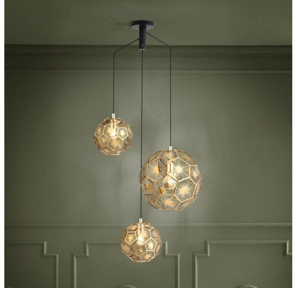 Eglo 39758 - Csillár zsinóron SKOURA 3xE27/60W/230V