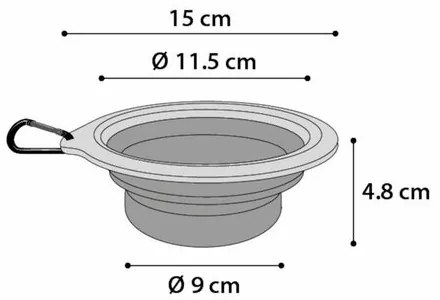 Flamingó utazótál szilikon 375 ml, kék/szürke