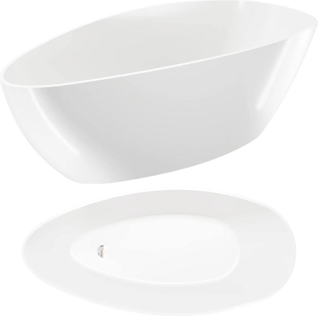 Szabadonálló Kád Fehér 160 Ásványi Öntvény Konglomerátum Lengyel Gyártás