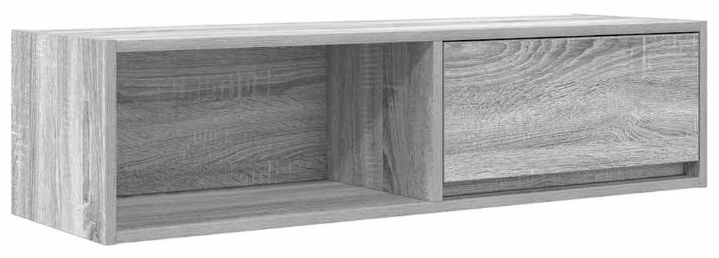 2 db szürke sonoma szerelt fa fali TV-szekrény 100x31x25,5cm