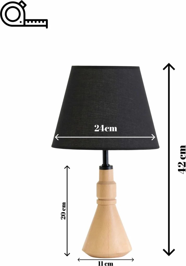 Tromso fa éjjeli lámpa, fekete, Ø24 cm