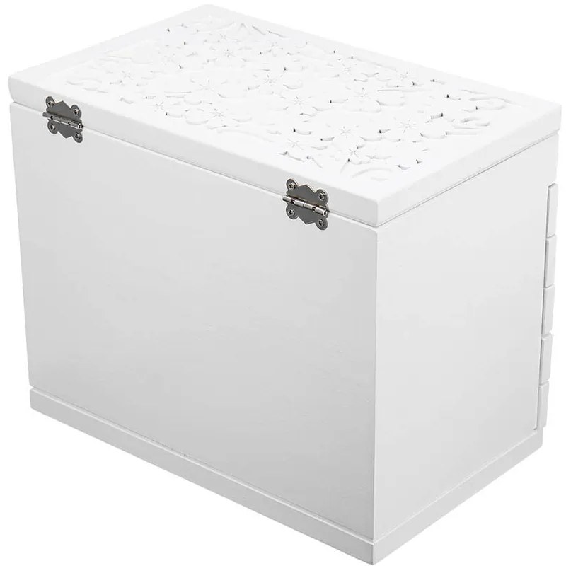 6 rekeszes ékszertartó, fehér