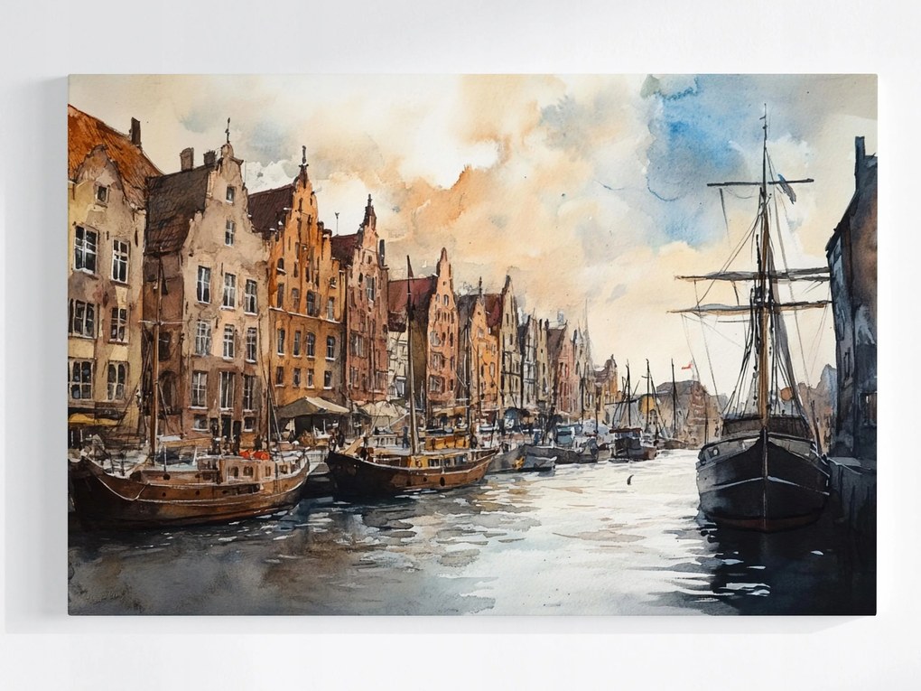 Poszter Gdańsk Óváros Vitorlások Csatorna Motława 60x40
