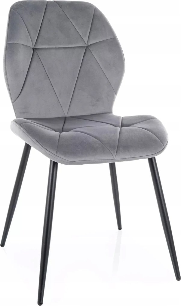 Rick Velvet szék fém váz fekete bársony szövet szürke bluvel 14