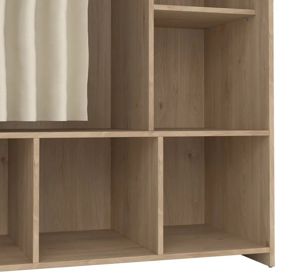 Fehér-bézs ruhásszekrény tölgyfa dekorral 105x180 cm Kit – Tvilum