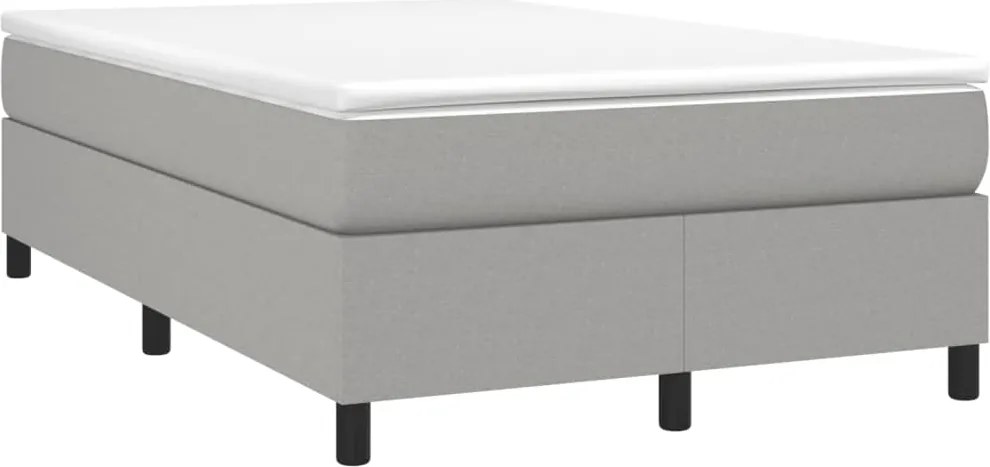 vidaXL világosszürke szövet rugós ágy matraccal 120 x 190 cm