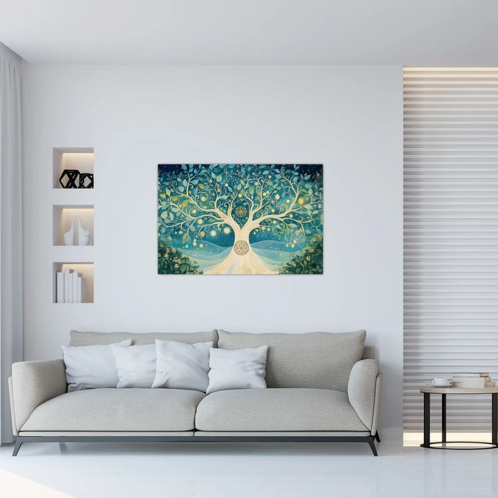 Kép – Mágikus fa spirálokkal (90x60 cm)