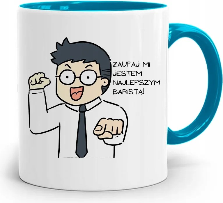 Barista Kávézó Bögre Kék nyomott mintával