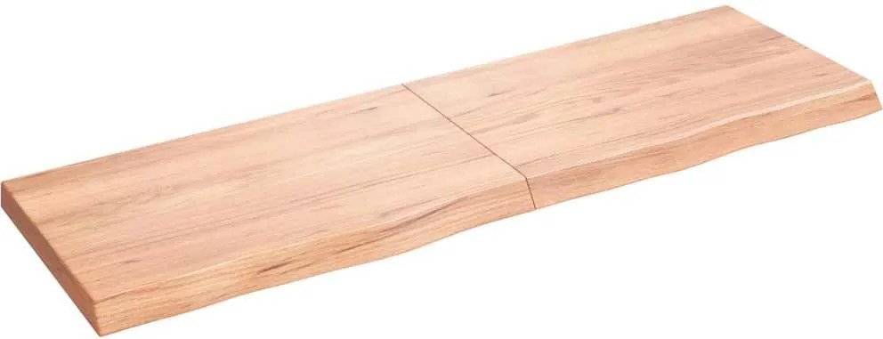 vidaXL világosbarna kezelt tömör tölgyfa fali polc 160 x 50 x (2-6) cm